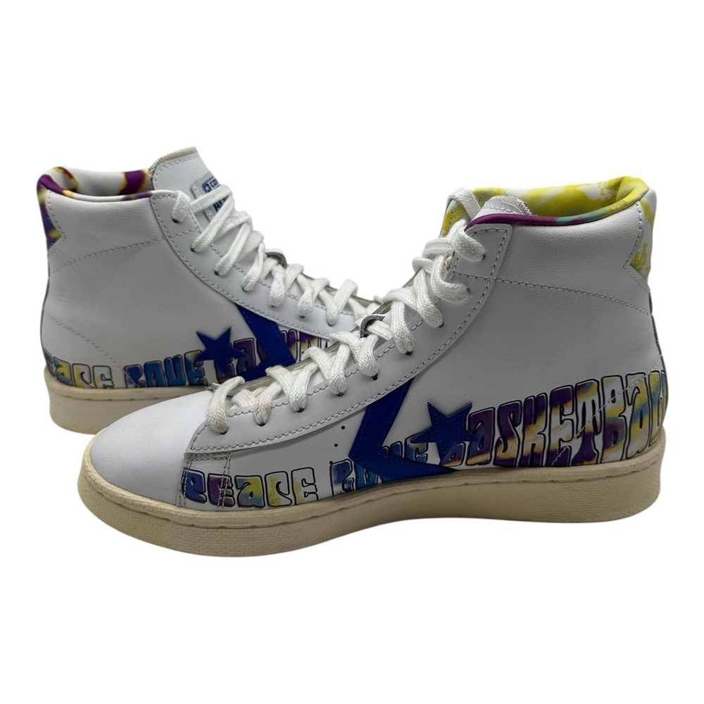 Converse Pro Leather All Star Shoes Womens Sz 8.5 White Leather High Top Sneaker